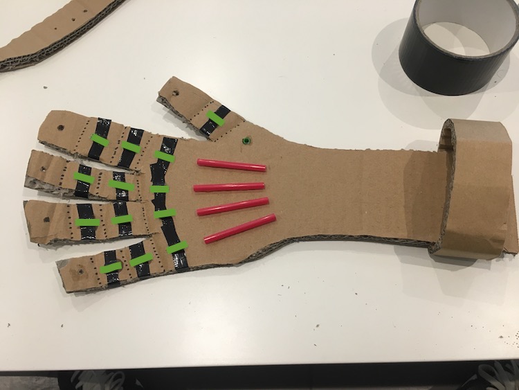 cardboard robot hand